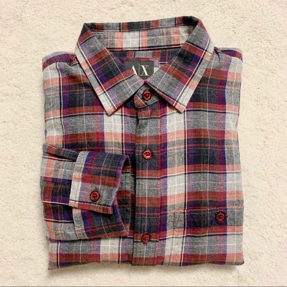 Armani Exchange Checkered Collared Shirt